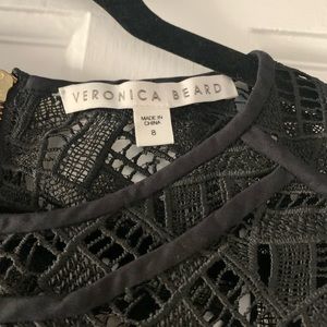 Veronica Beard Sleeveless Guipure Lace and Poplin Top